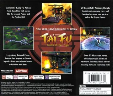 Tai Fu - Wrath of the Tiger (FR) box cover back